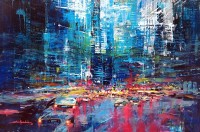 Shan Amrohvi, 24 x 36 inch, Acrylic on Canvas, Cityscape Painting, AC-SA-187